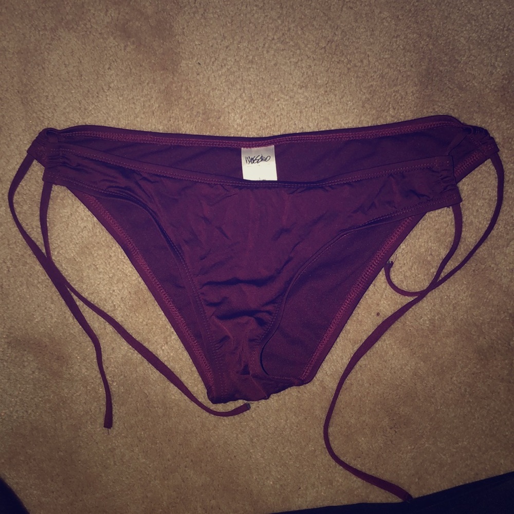 Never Been Worn Burgundy String Bikini Bottoms